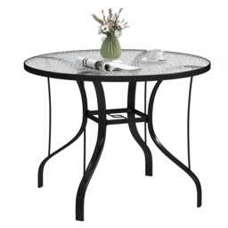 Round Outdoor Dining Table With Parasol Hole Garden Patio Table
