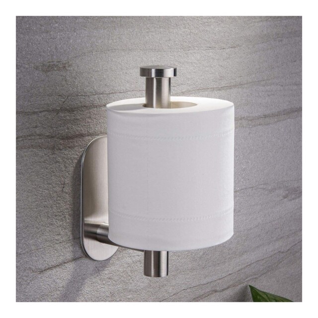 Zunto Self Adhesive Toilet Roll Holder Stainless Steel Brushed Finish