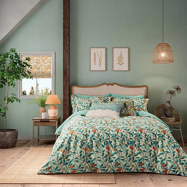 Morris & Co Arbutus Duvet Cover Set Single Turquoise