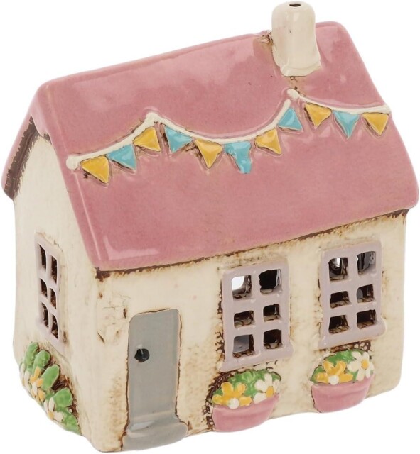 Shudehill 340286 Garden Flags Cream House Tea Light Holder