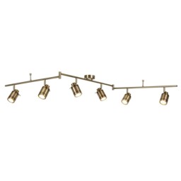 6 Lights Antique Brass Split Bar Bathroom Ceiling Spotlight