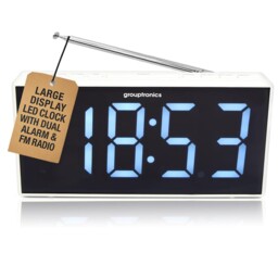 Grouptronics Large Digital Alarm Clock Radio - Mains Powered, One