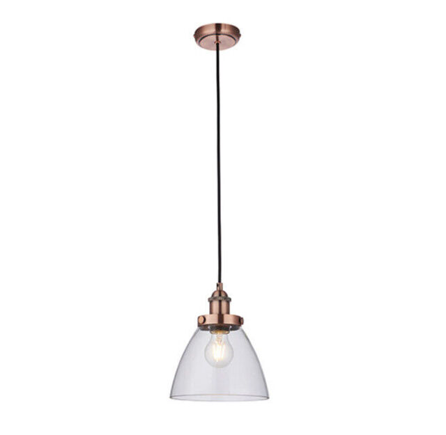 Endon Lighting Hansen Small Pendant Ceiling Light Copper Industrial