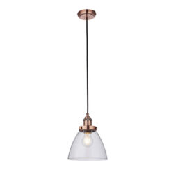 Endon Lighting Hansen Small Pendant Ceiling Light Copper Industrial