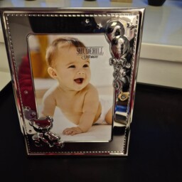 Baby Silver Photo Frame With Teddy Bear & Balloons
