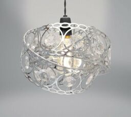 Gem Wrap Twist Design Glamour Silver Metal Lamp Shade Easy Fit Light