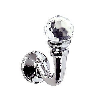 Crystal Palma Curtain Tie Back Hooks - Satin Silver Or Chrome - Pair