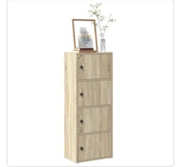 📚 Vidaxl Sonoma Oak Bookcase Storage Cabinet 40x24x102cm 4 Door
