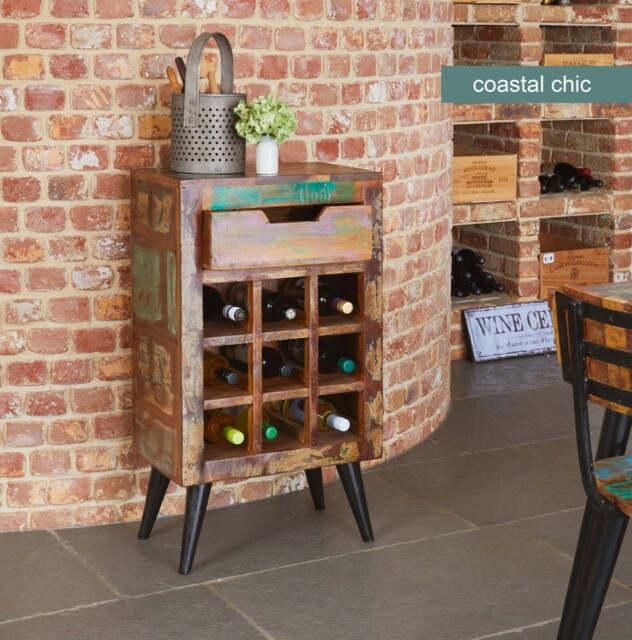 Baumhaus Coastal Chic Wine Rack / Lamp Table (irs05a) Srp £395