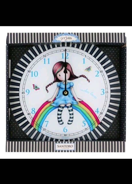 Santoro Gorjuss Wall Clock - Rainbow Heaven - 768gj12