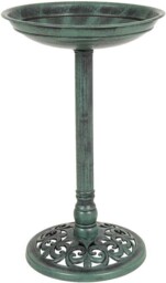 Bird Bath Traditional Patio Outdoor Garden Pedestal Ornament Birds
