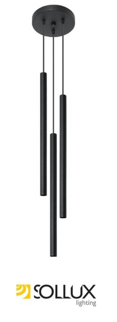 Modern Lamp Pastelo 3p Black Steel G9 Led Sollux Living Room Dining
