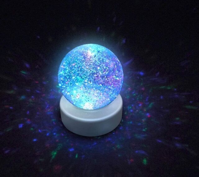 Glitter Snow Globe Mood Light - Led Color Changing, 10cm Desktop