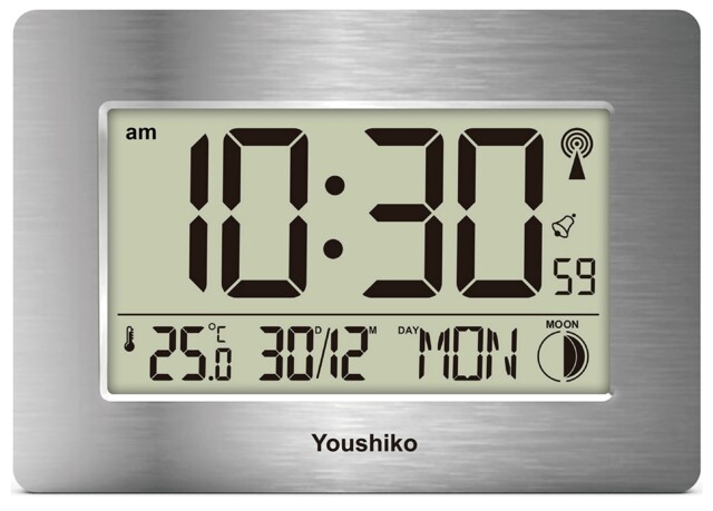 Youshiko Radio Controlled Wall Clock (official Uk 23 X 16 X 2.5 Cm,