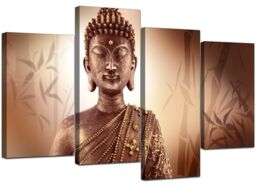 Large Brown Buddha Canvas Pictures Wall Art Prints Xl Zen Bamboo 4101