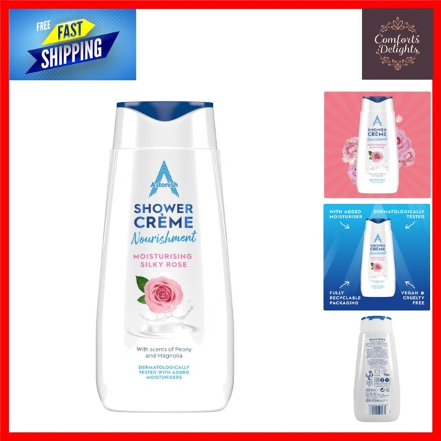 Shower Crème, Silky Rose, Cleanses And Moisturises, Rose, Peony And
