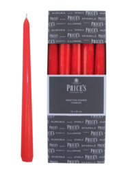 Price's Candles Venetian Dinner Candle Red - Pack Of 10