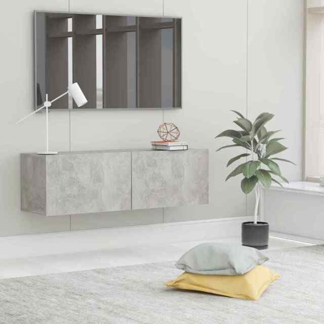 Tv Cabinet Concrete Grey 100x30x30 Cm Engineered Wood Vidaxl