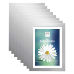 "[set Of 8] Silver Glass Frame- 4x6""/5x7""/6x8""/8x10""/a4 Certificate"