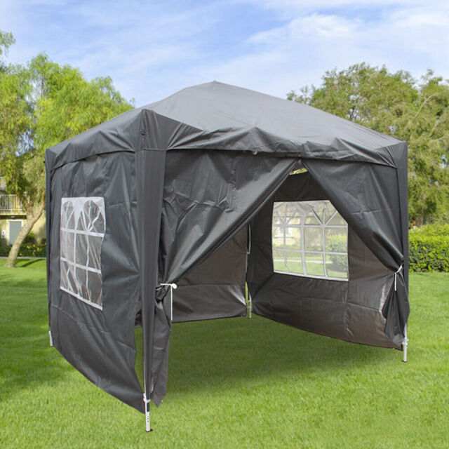 2.5x2.5m Pop Up Gazebo Outdoor Garden Party Tent Canopy 4 Side Panels