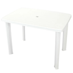 Modern Plastic 1m Outdoor Patio Garden Dining Table With Umbrella Hole