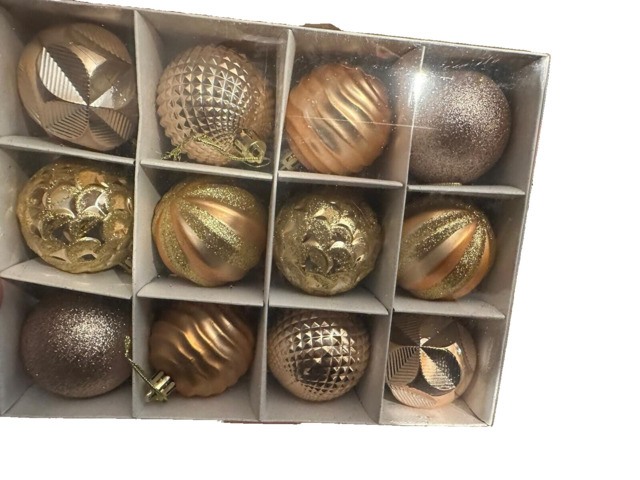 Christmas Tree Pendants Decorative Hanging Baubles Balls Set -12
