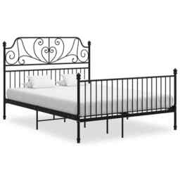 Bed Frame Black Metal 160x200 Cm Vidaxl