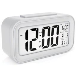 Sin&mi - Alarm Clock Large Led Display Digital White, White