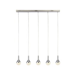 5 Lights Led Chrome Bar Ceiling Fitting Pendant Light Crushed Ice
