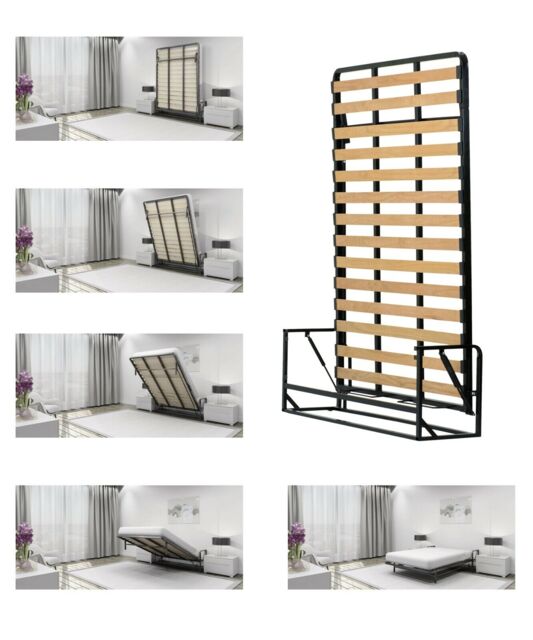 Vertical 140 X 200 Wall Bed Folding Guest Bed, Pull Down Murphy Bed,