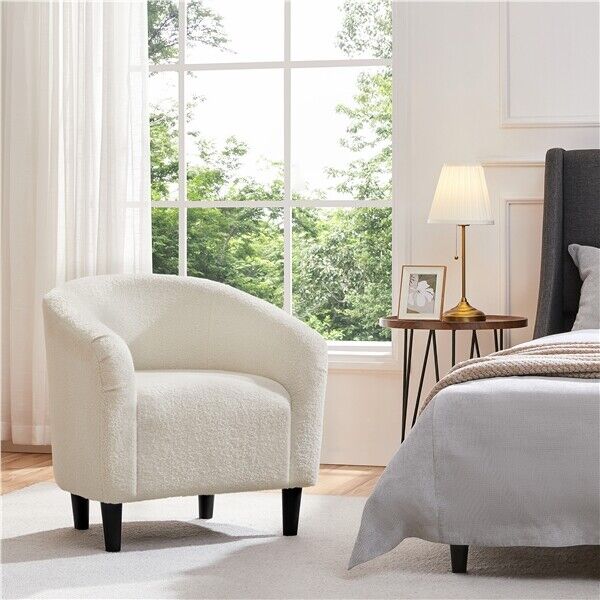 Tub Chair Armchair Boucle Club Chair For Living Room Dining Room