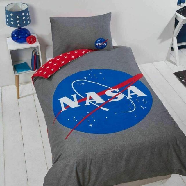 Nasa Logo Single Duvet Set American Space Exploration Famous