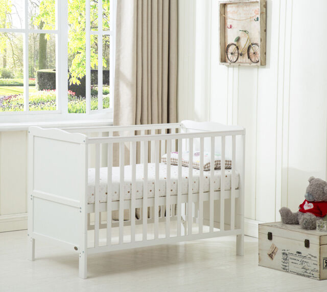 "Mcc® Wooden Baby Cot Bed ""orlando"" & Aloe Vera Water Repellent"