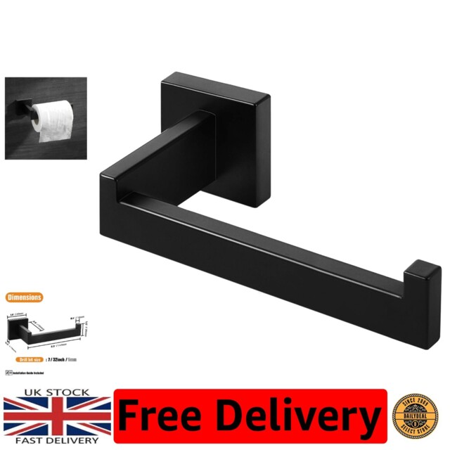 Toilet Roll Holder Matte Black Wall Mounted 304 Stainless Steel Toilet