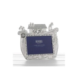 "Noah's Ark Baby Silver Plated Photo Frame Christening Gift 5 X 3.5"""