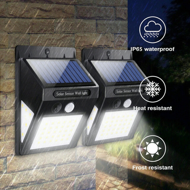 2 Pack Solar Outdoor 40 Led Pir Motion Sensor Wall Lights Garden