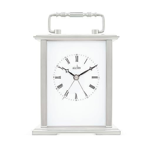 Acctim Gainsborough Mantel Clock Quartz Polished Metal Carriage Clock