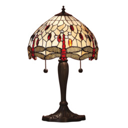 Tiffany Table Light Floor Bronze Dragonfly Beige 2 Dark 300mm