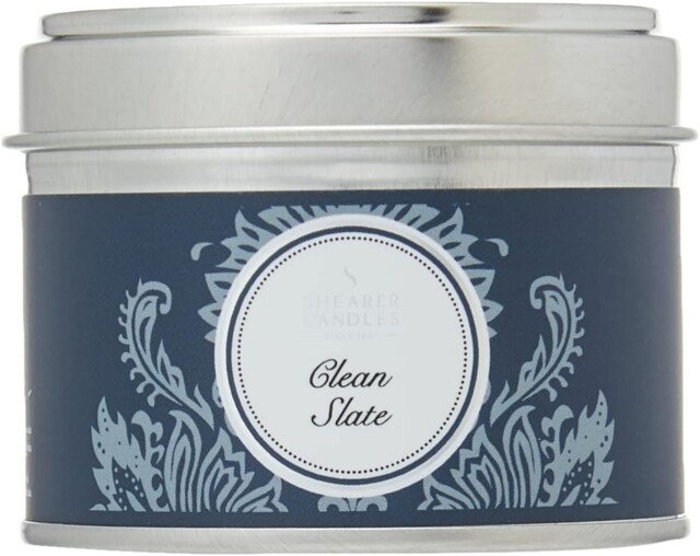 Shearer Candles Clean Slate, Scented, Tin Candle, Cotton Wick,