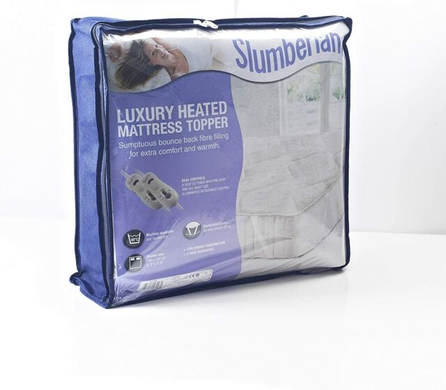 Heated Electric Mattress Topper Dual Control Slumberland Luxury Double