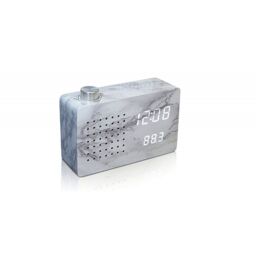 Gingko Marble Effect Sound Activated White Led Small Fm Radio Click