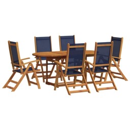 Garden Dining Set Table And Chairs Solid Wood Acacia And Textilene