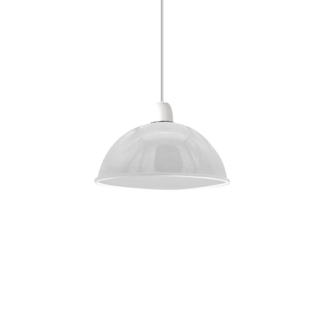 Lamp Shade Vintage White Metal Dome 210mm Dia X 100mm H Ceiling