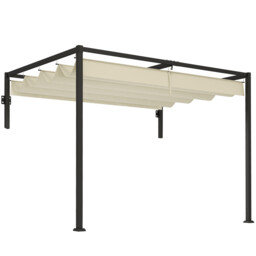 Pergola 2x3m Khaki Steel Frame Polyester Canopy 297x211x220cm
