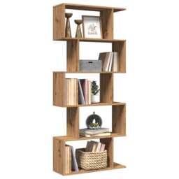 Room Divider Bookcase 5-tier Artisan Oak 70x24x161 Cm Engineered Wood