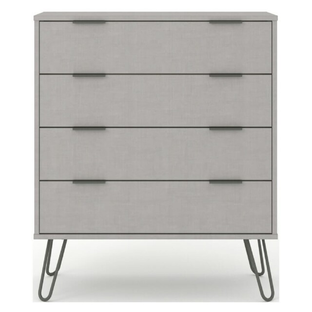 Augusta Chest 4 Drawer Hair Pin Legs Modern Storage Grey