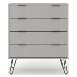 Augusta Chest 4 Drawer Hair Pin Legs Modern Storage Grey