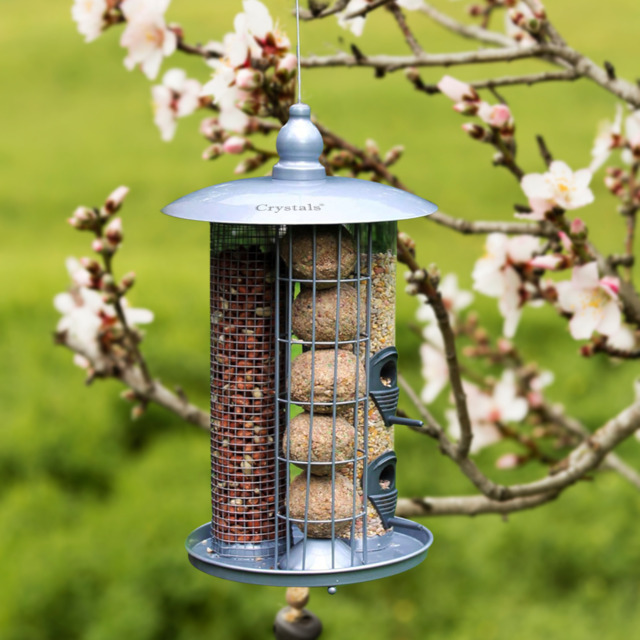 Hanging Wild Garden Bird Feeder 3 In 1 Seed, Nut, Fat Ball Suet