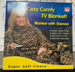 Blanket Cozy Comfy With Sleeves Leopard Pritn 65” X 54” Machine