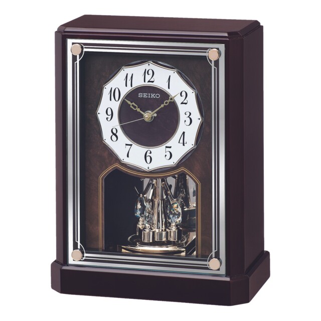Seiko Traditional Rotating Pendulum Mantel Clock Qxn233b
